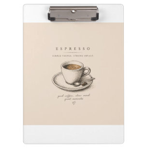 Life Begins After Espresso Vintage Coffee Lover Clipboard