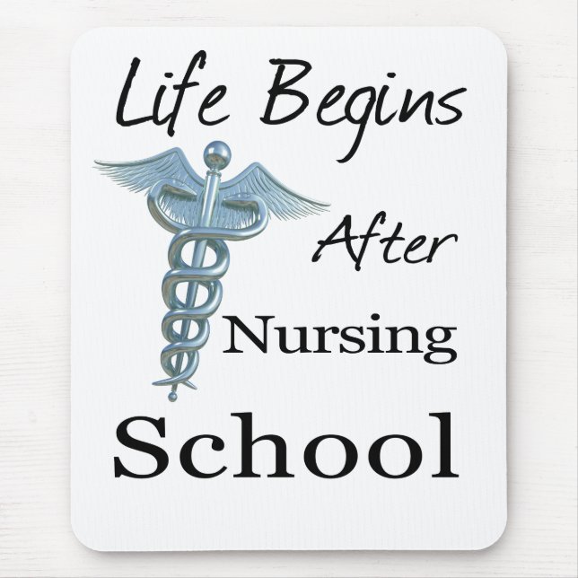 Life Begins After Nursing School Funny Nurse Mouse Mat (Front)