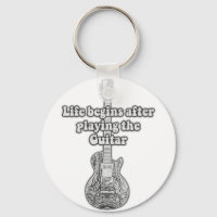 Life begins after playing the guitar. black & whit