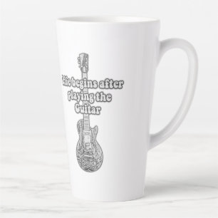 Life begins after playing the guitar. black & whit latte mug