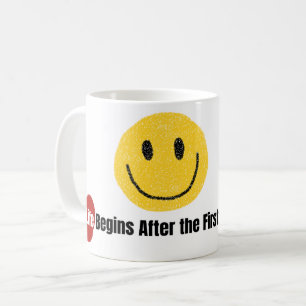 Life Begins After the First Sip Cute Typography Co Coffee Mug