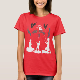 Life Begins at 20 Knots Aqua Blue Silhouettes T-Shirt
