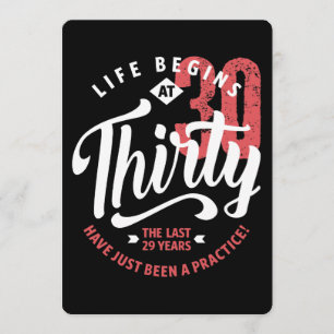 Life Begins at 30 30th Birthday Card