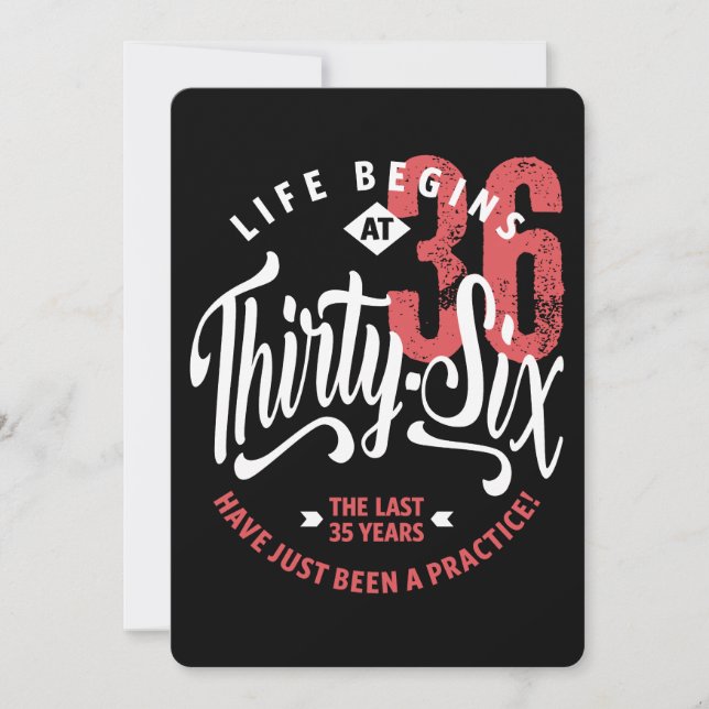 Life Begins at 36 | 36th Birthday Card (Front)