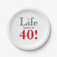 Life begins at 40 cherry red and black retro cool
