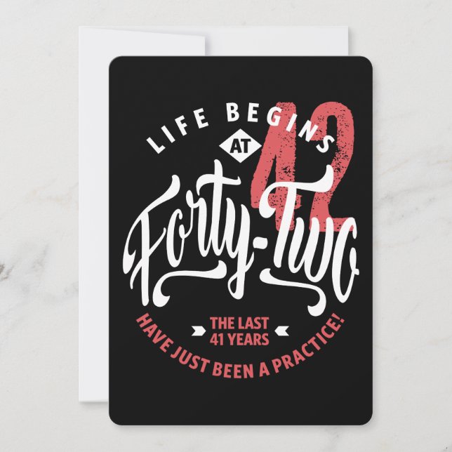 Life Begins at 42 | 42nd Birthday Card (Front)