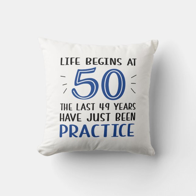 Life Begins At 50 Cushion (Front)