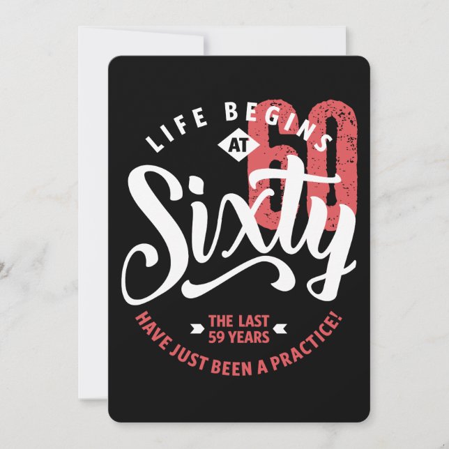 Life Begins at 60 | 60th Birthday Card (Front)