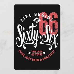Life Begins at 66 66th Birthday Card