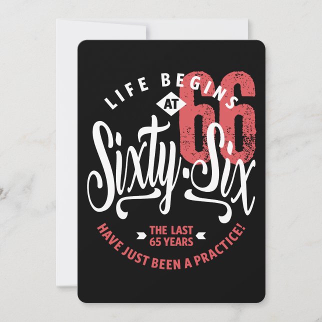 Life Begins at 66 | 66th Birthday Card (Front)