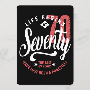 Life Begins at 70 70th Birthday Card