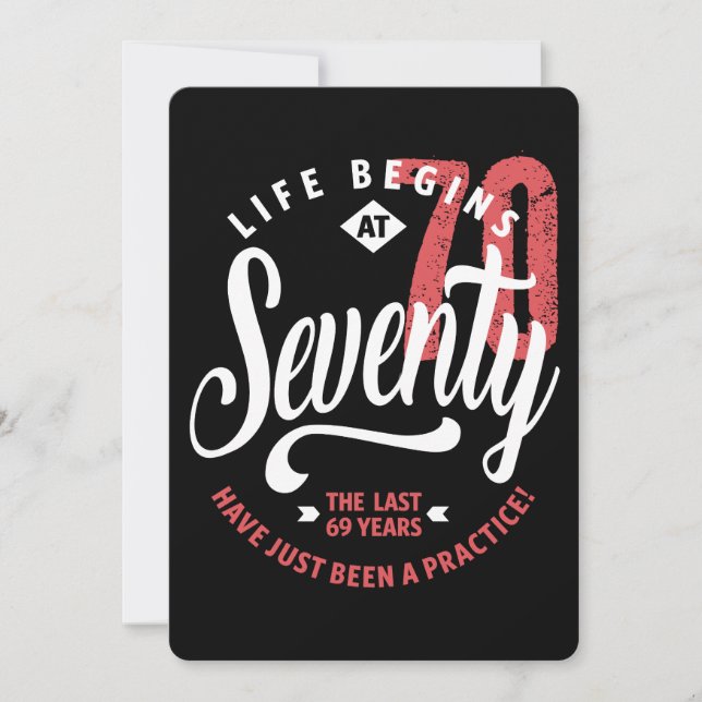 Life Begins at 70 | 70th Birthday Card (Front)