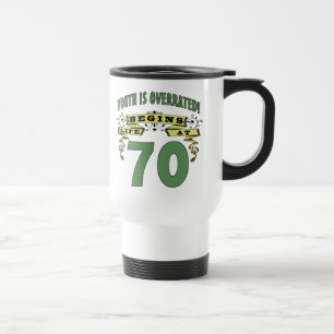 Life Begins At 70th Birthday Travel Mug