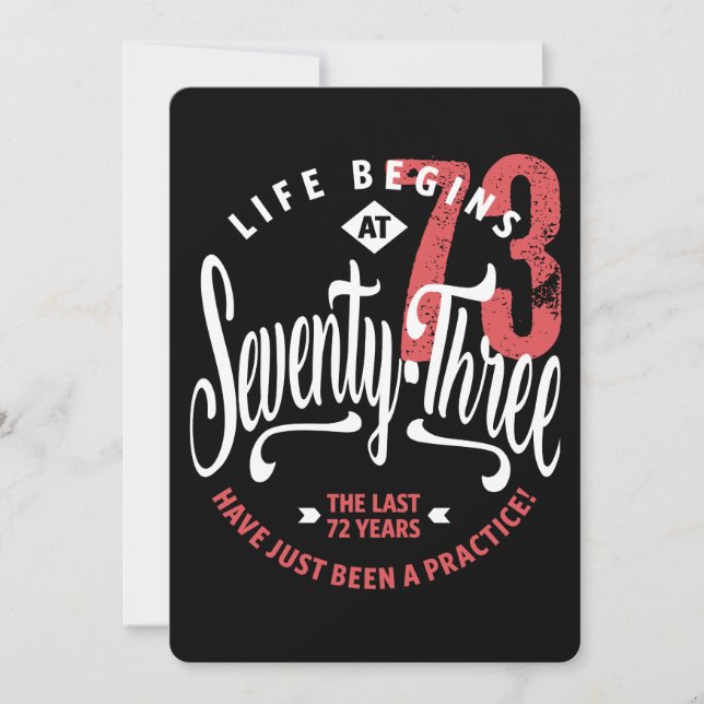 Life Begins at 73 | 73rd Birthday Card (Front)