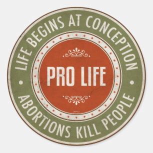 Life Begins At Conception Classic Round Sticker