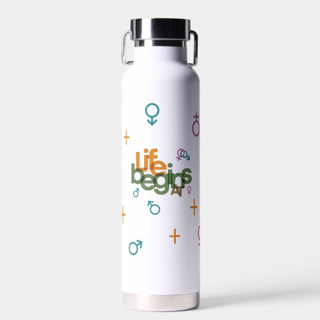 Life Begins At (Customise) |  Water Bottle (Front)