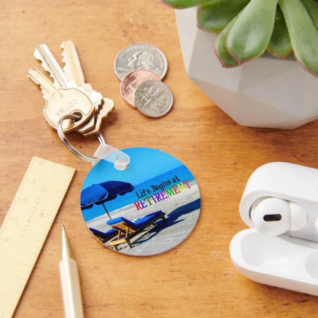 Life Begins at Retirement Key Ring (Desk)