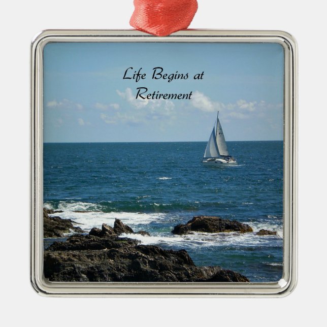 Life Begins at Retirement,  Metal Tree Decoration (Front)