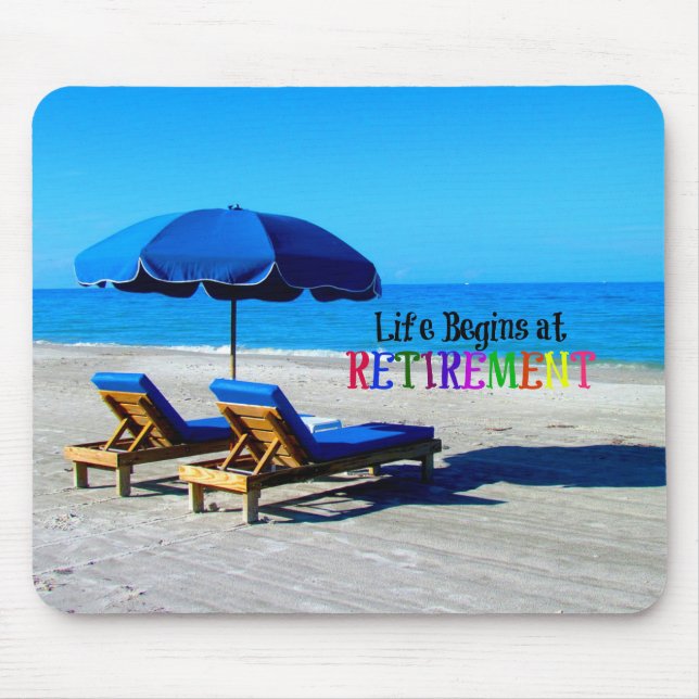 Life Begins at Retirement Mouse Mat (Front)