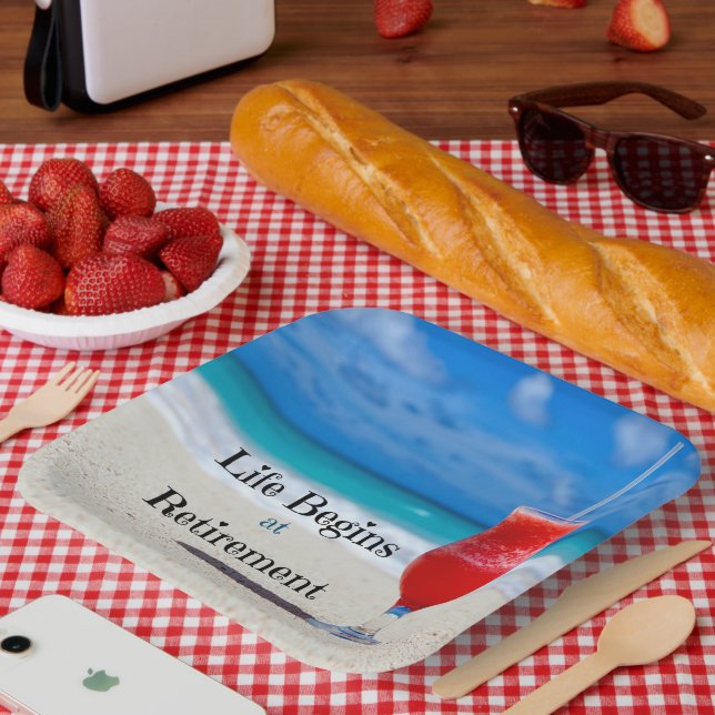 Life Begins at Retirement, Paper Plate (Picnic)