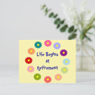 Life Begins at Retirement Postcard