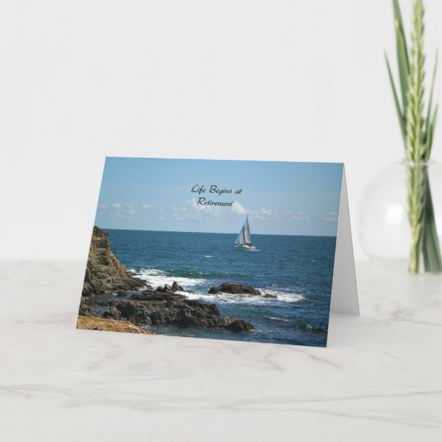 Life Begins at Retirement, Sailing the Ocean Blue Card (Front)