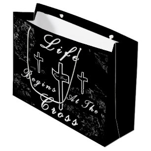 Life begins at the cross  large gift bag