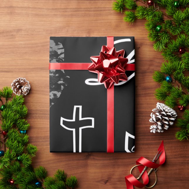 Life begins at the cross  wrapping paper (Holiday Gift)