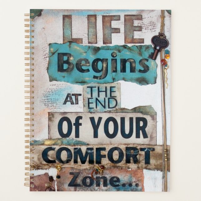 Life Begins At The End Of Comfort Zone Planner (Front)