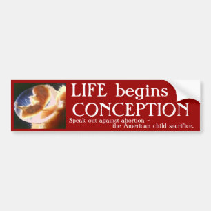 LIFE begins atCONCEPTION Bumper Sticker