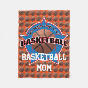Life Begins Basketball Mum Fleece Blanket