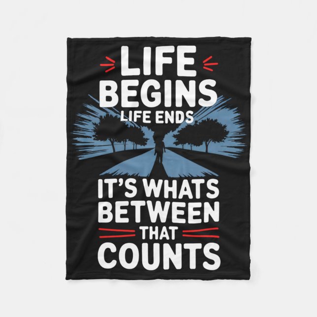 Life Begins  Fleece Blanket (Front)