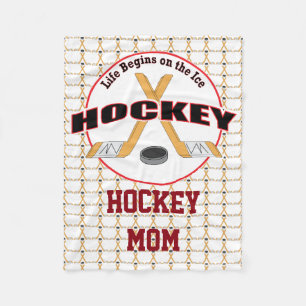 Life Begins Hockey Mum Fleece Blanket