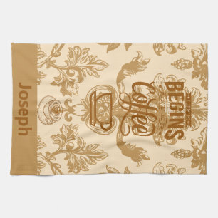 Life begins with coffee tea towel