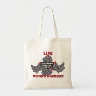Life Behind Barreds (Barred Plymouth Rock Hens Tote Bag