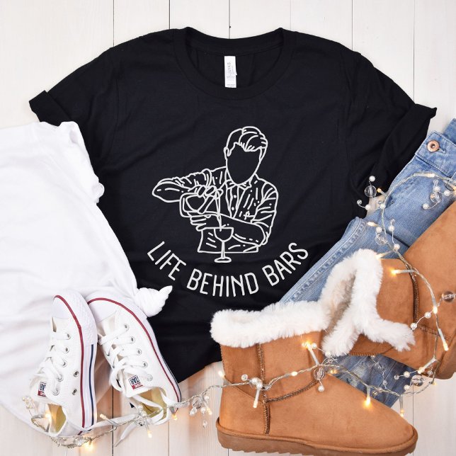 Life Behind Bars, Bartender, Funny Bartending T-Shirt (Creator Uploaded)