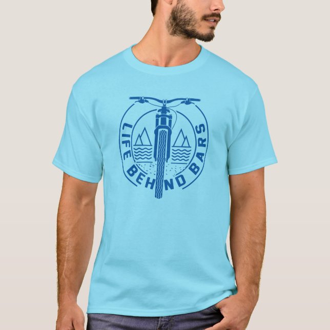 Life Behind Bars Funny Cycling T-Shirt (Front)