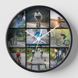 Life Behind Bars Personalise Images Bicycle Lovers Clock