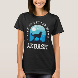 Life Better Akbash Vintage Blue Dog Mum Dad T-Shirt