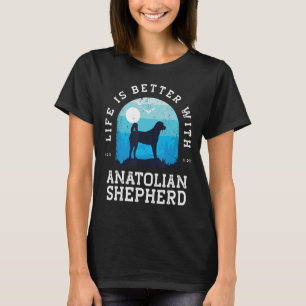 Life Better Anatolian Shepherd Vintage Blue Dog Mo T-Shirt