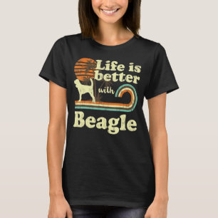 Life Better Beagle Vintage Dog Mum Dad T-Shirt