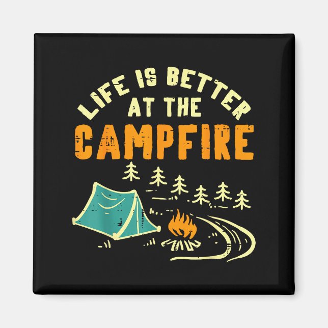 Life Better Campfire Camng Camper Boys Girl Kids M Magnet (Front)