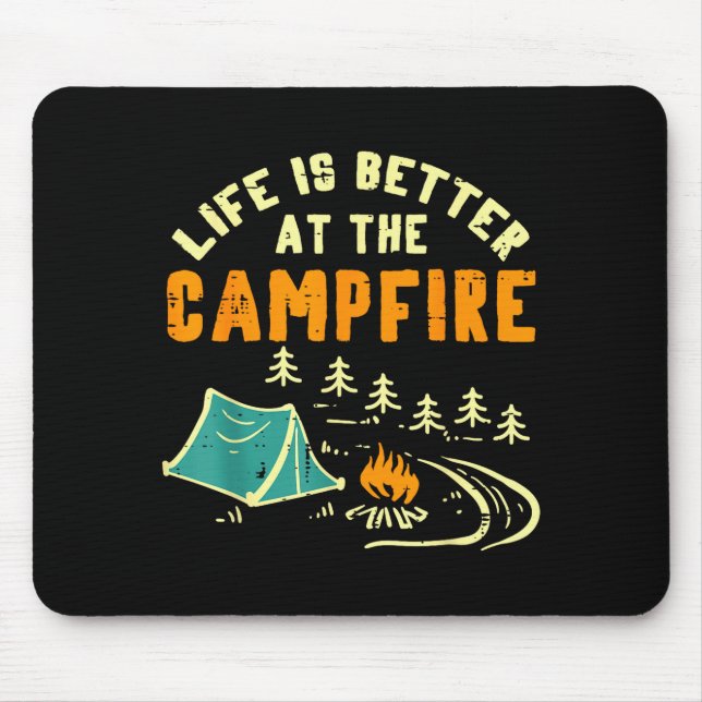 Life Better Campfire Camng Camper Boys Girl Kids M Mouse Mat (Front)