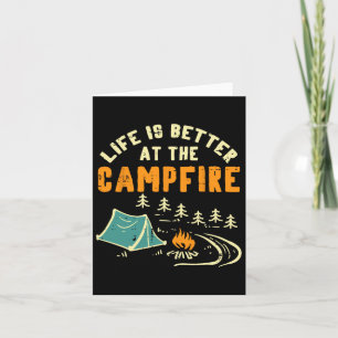 Life Better Campfire Camping Camper Boys Girl Kids Card