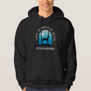 Life Better Dutch Shepherd 2 Vintage Blue Dog Mom Hoodie