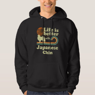 Life Better Japanese Chin Vintage Dog Mum Dad Hoodie