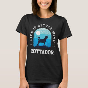 Life Better Rottador Vintage Blue Dog Mum Dad T-Shirt