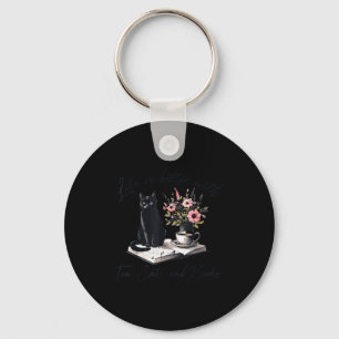 Life Better With 2 Cats Books Kitten Kitty Women G Key Ring