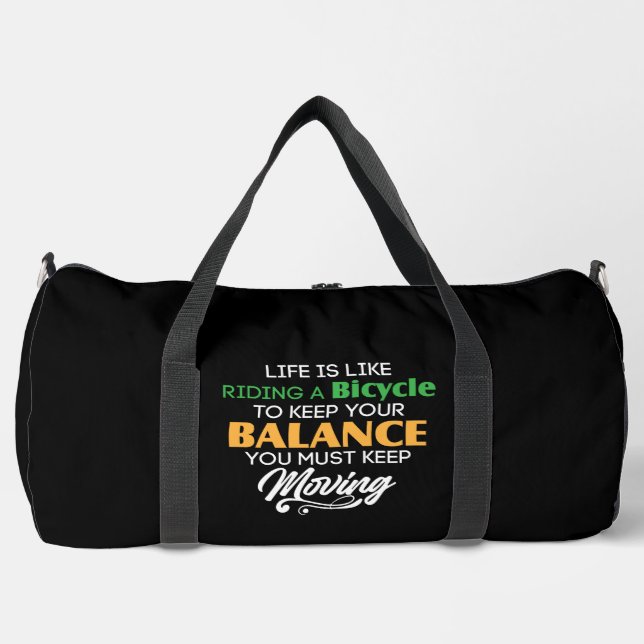Life Bicycle Keep Balance Moving Duffle Bag (Front)