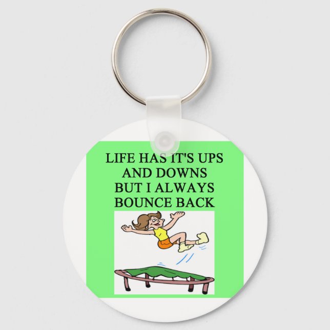 life bouncing trampoline joke key ring (Front)